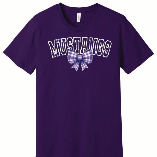 Mustangs Bow BELLA+CANVAS® Unisex Team Purple Short Sleeve Tee