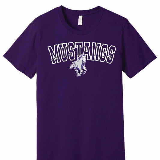 Mustangs Horse BELLA+CANVAS® Unisex Team Purple Short Sleeve Tee