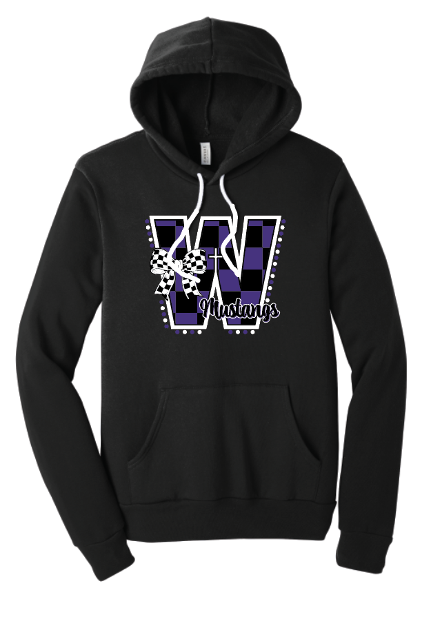 RETRO CHECK Welseyan Christian School Mustangs Hoodie