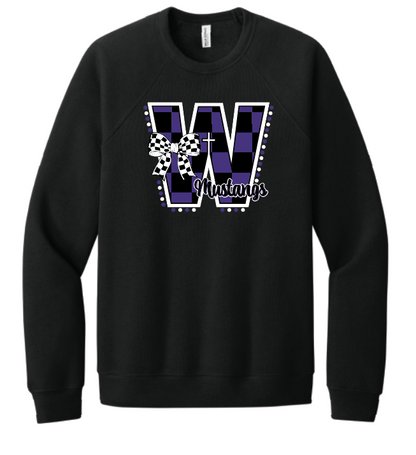 RETRO CHECK Mustangs Crewneck