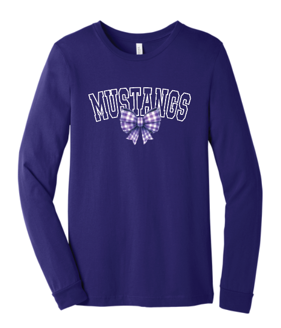 Mustangs Bow Long Sleeve Tee